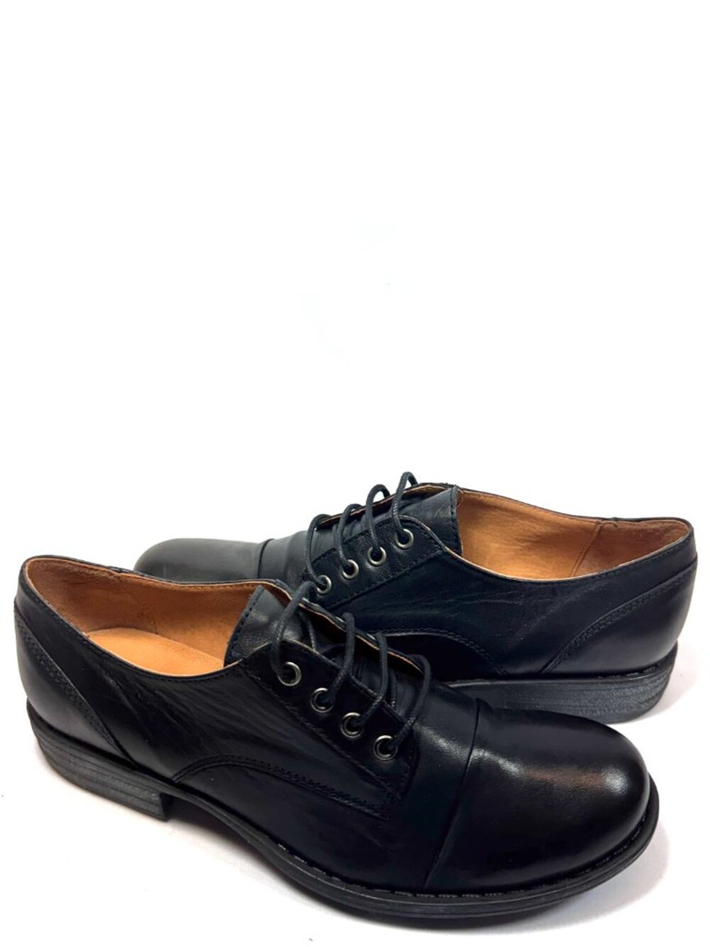 MIZ MOOZ LEATHER LACE UP OXFORD SHOES BLACK 37EU / 7US NEW # T-265